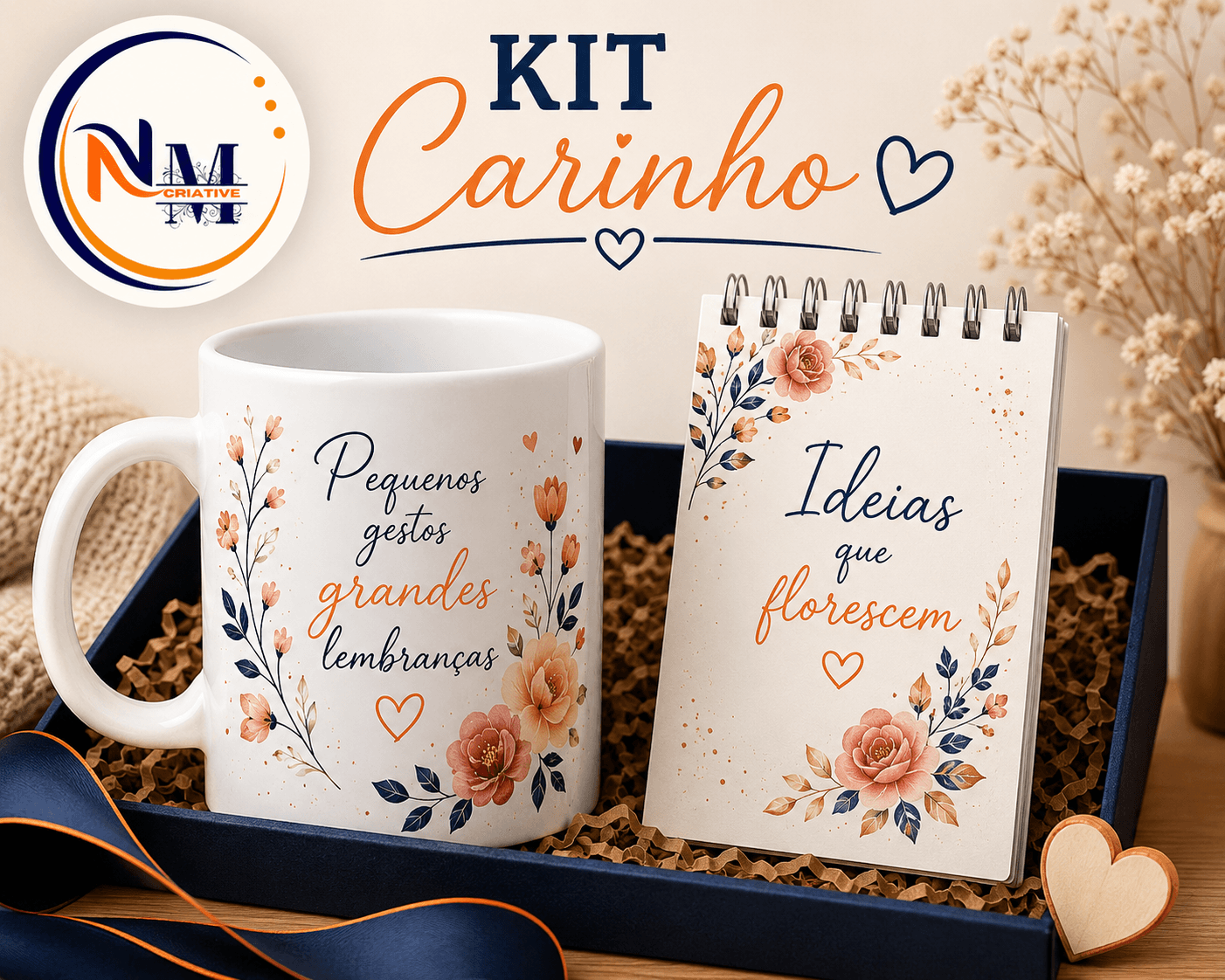 Kit Carinho (caneca 325ml + bloco de notas)